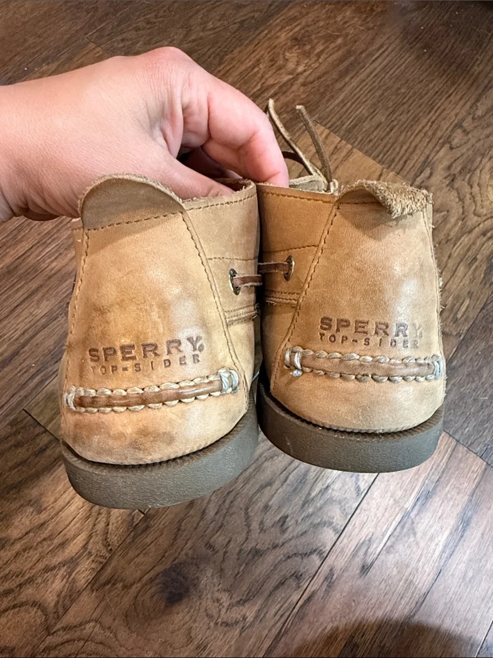 Sperry Men's Suede Boat Shoes in Tan with Leather Laces